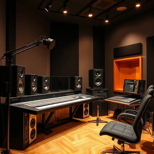Attrezzatura per il mastering audio in studio professionale.