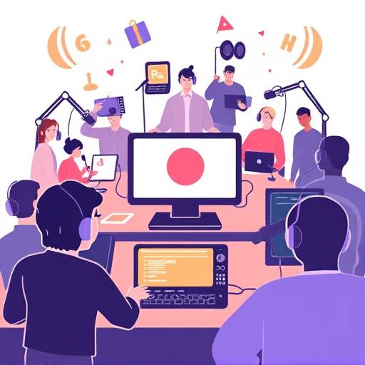 Illustrazione della distribuzione di podcast su varie piattaforme.