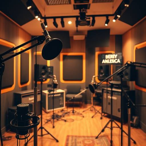 Interno dello studio di registrazione Onda Sonora Studio con microfoni professionali e attrezzature audio.